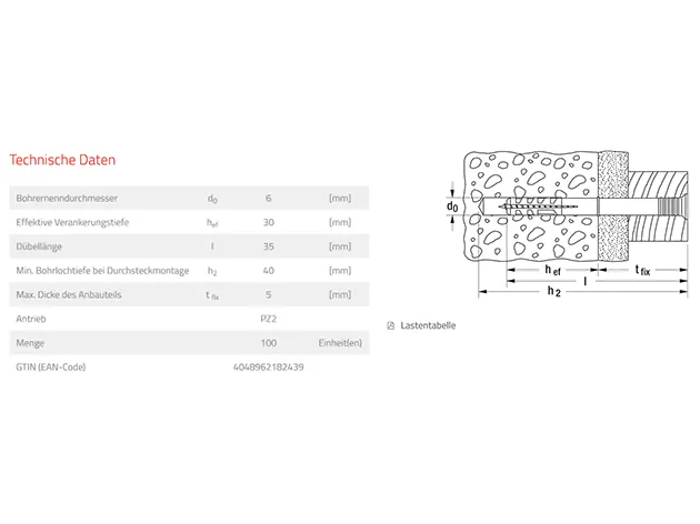 Prima Nageld&uuml;bel ND 6x60 S