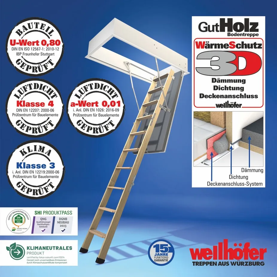 Wellh&ouml;fer Bodentreppe GutHolz mit