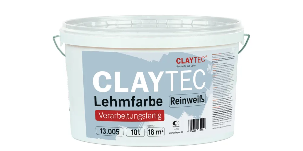 CLAYTEC Lehmfarbe reinwei&szlig; 10l